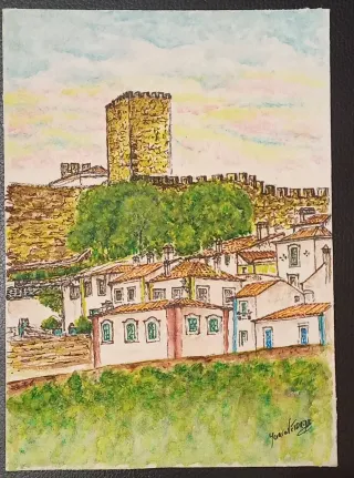 Quadro aguarela original paisagem