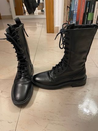 Botas Zara media caña negras