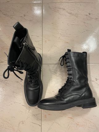 Botas Zara media caña negras
