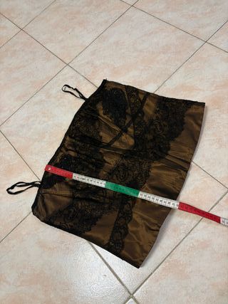 LUISA SPAGNOLI Top corpetto marrone ricamato