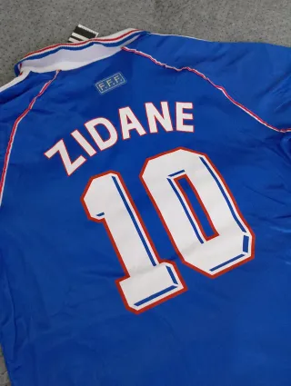 Camiseta Fútbol Retro Zidane 10 Adidas Azul