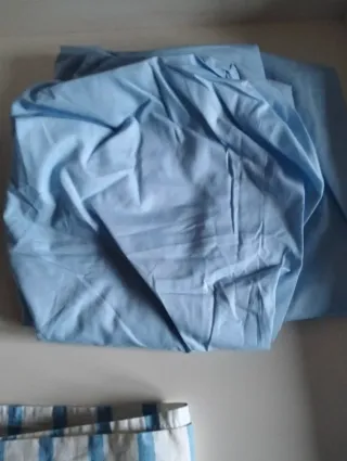 Juego Sábanas 105cm Azul y Blanco