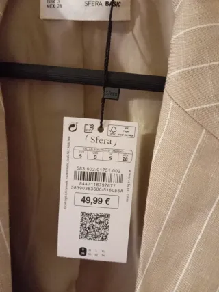 Chaqueta de rayas beige