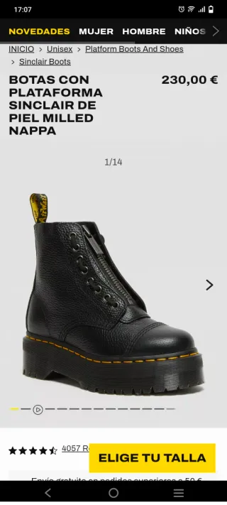 Botas Dr. Martens Sinclair Piel Milled