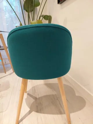 Silla comedor vintage azul petróleo