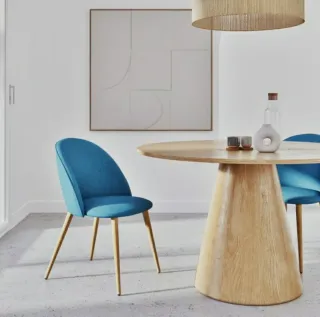 Silla comedor vintage azul petróleo