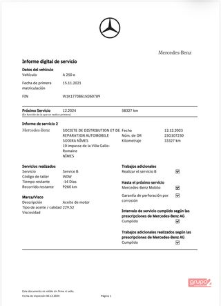 MERCEDES-BENZ Clase A A 250 e