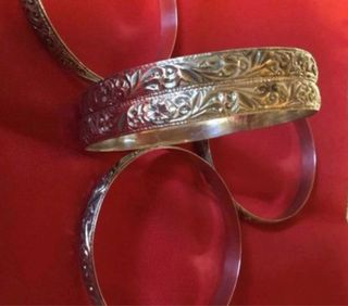 5 Brazaletes Plata Antiguos Grabados