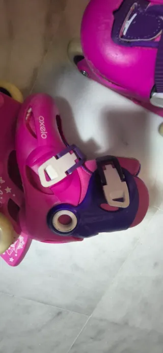 Patines infantiles rosas y morados