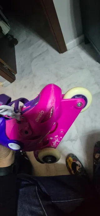 Patines infantiles rosas y morados