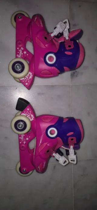 Patines infantiles rosas y morados
