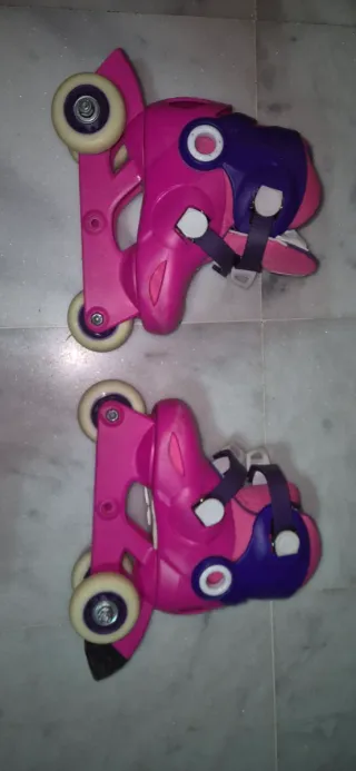 Patines infantiles rosas y morados