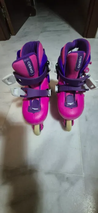 Patines infantiles rosas y morados