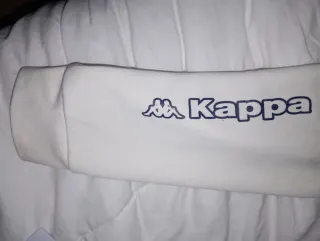 Sudadera Kappa Blanca con Logo Multicolor