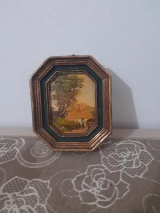 Antico quadro paesaggio