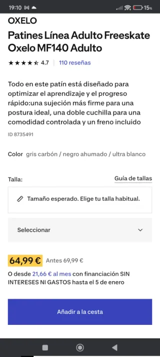 Patines en línea negros 43