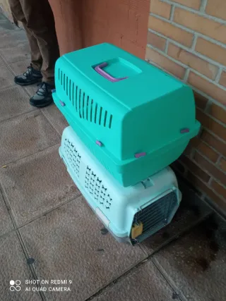 Transportín para mascotas color verde azulado ,per