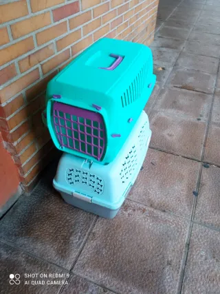 Transportín para mascotas color verde azulado ,per