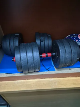 Set de pesas : 4 Mancuernas 1.25kg/2kg/2.5kg + 2 B