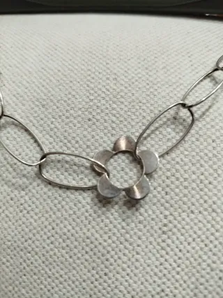 Collar plata con flores,925