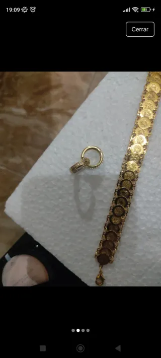 Pulsera y pendiente de oro