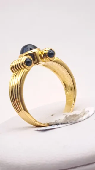 Anillo Oro 18k Zafiro Azul