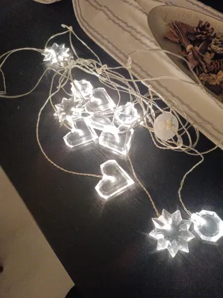 2 Cortinas de Luces Corazón y Estrella Metacrilato