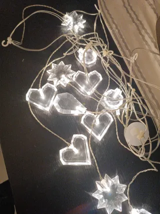 2 Cortinas de Luces Corazón y Estrella Metacrilato