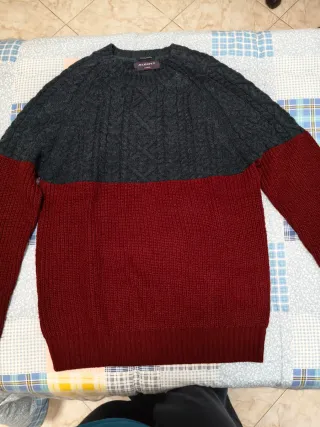 Maglione uomo Alcott lana grigio/rosso taglia L