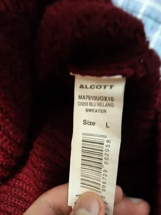 Maglione uomo Alcott lana grigio/rosso taglia L
