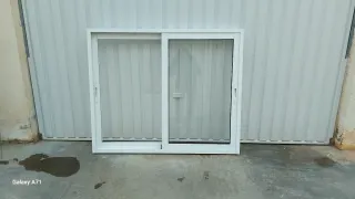 Ventana aluminium blanca 117.5por 97.5