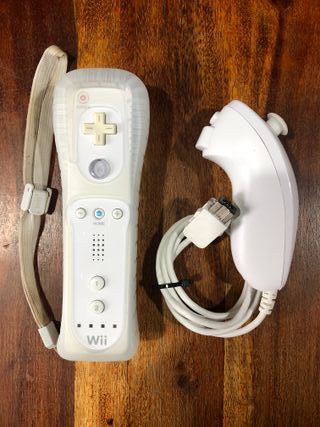 Wiimote Wii bianco con nunchuk originale