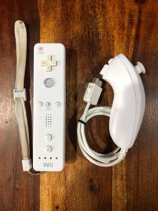 Wiimote Wii bianco con nunchuk originale