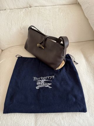 Bolso de Hombro Burberry Marrón Piel
