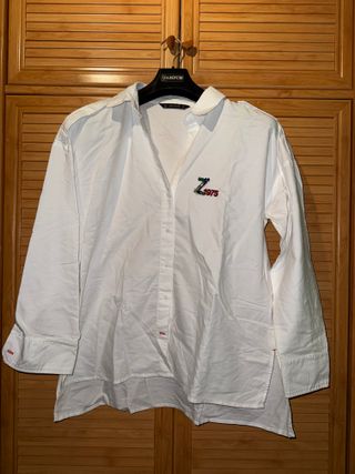 Camisa Zara Blanca con Bordado Z1975