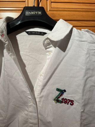 Camisa Zara Blanca con Bordado Z1975