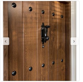 Puerta entrada rústica PVC Nogal