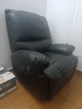 Poltrona relax nera/grigia nuova