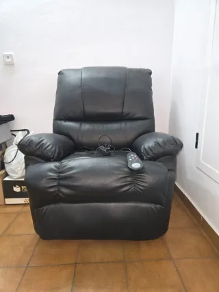 Sillón relax negro/gris sin uso