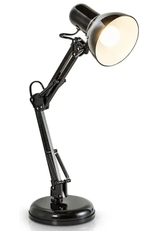 Lámpara de escritorio negra articulada