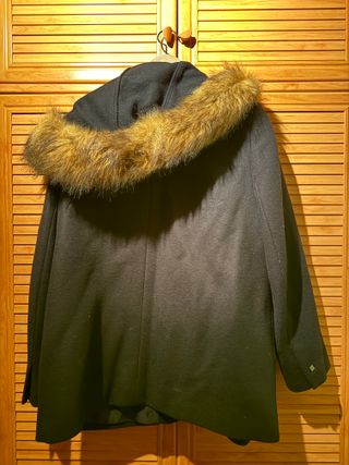 Abrigo El Corte Inglés Negro y Marrón