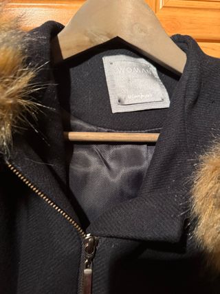 Abrigo El Corte Inglés Negro y Marrón