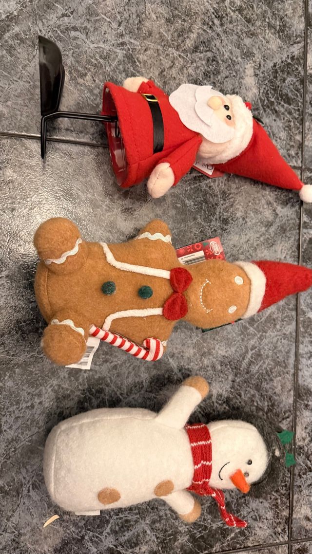 3 Adornos Navideños Santa, Muñeco Nieve, Jengibre