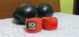 Guantes y Vendas Boxeo Kohler Negros/Naranja