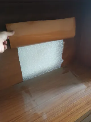 Mueble Comoda Libreria Vintage Madera Cristal