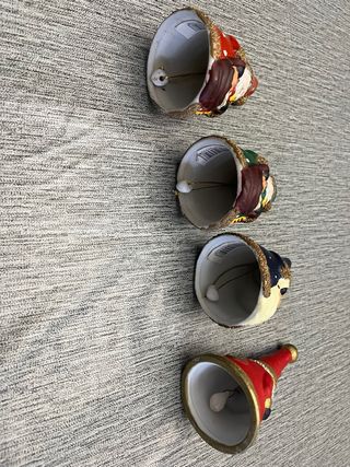 Set 4 Campanelle Babbo Natale Ceramica