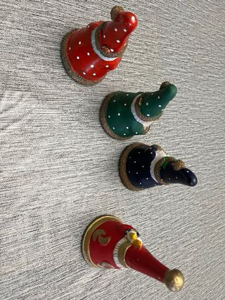 Set 4 Campanelle Babbo Natale Ceramica