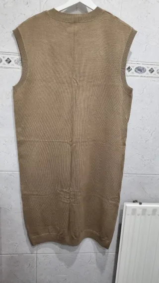 Vestido punto sin mangas camel Talla L