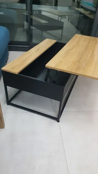 Mesa de centro elevable madera y metal