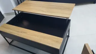 Mesa de centro elevable madera y metal